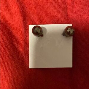 Elegant Red and Black Stud Earrings